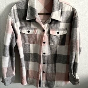 Plaid Button-Up Women's Hoodie
